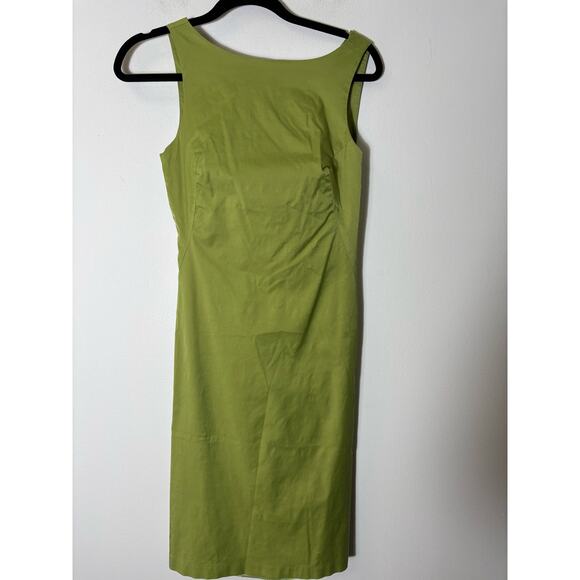 Devan Pea Green Sleeveless Midi Sheath Dress Sz 4 - Picture 1 of 2